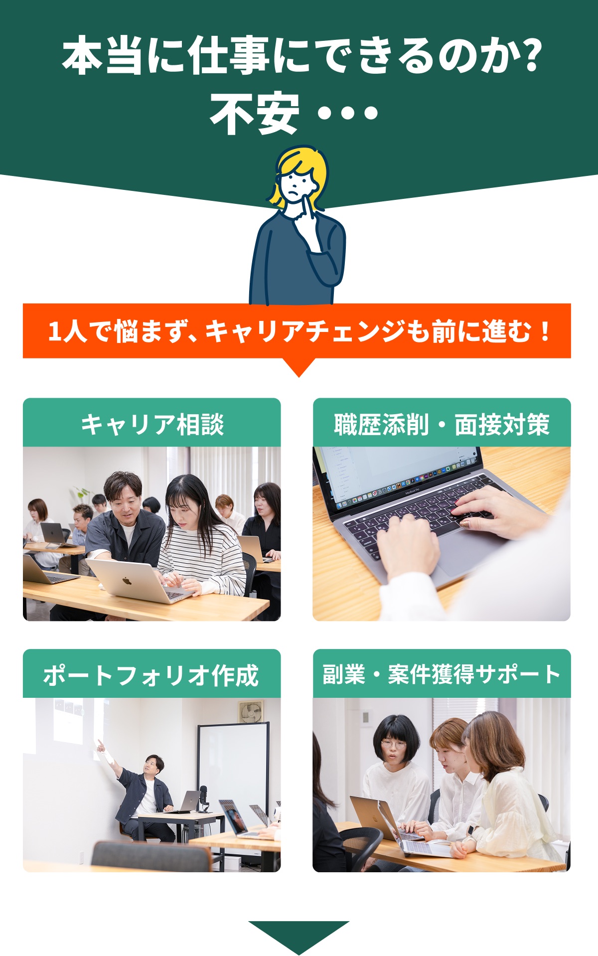 キャリア相談・職歴添削と面接対策・ポートフォリオ作成・副業案件獲得サポート